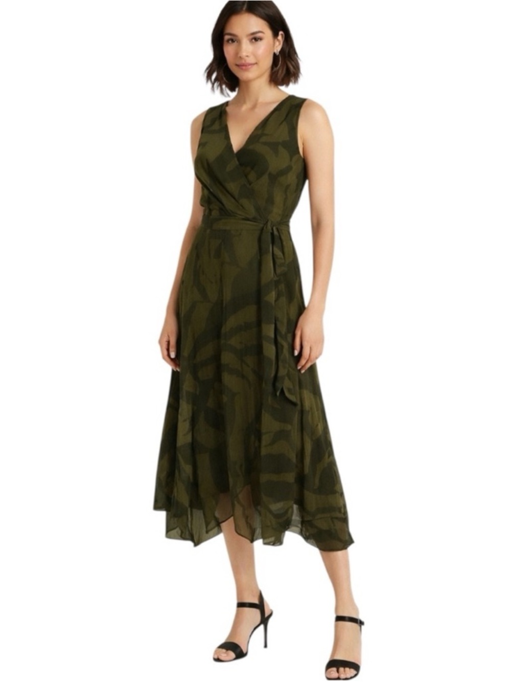 Lauren Ralph Lauren Green Midi Dress NWT Size 16 Fit & Flare